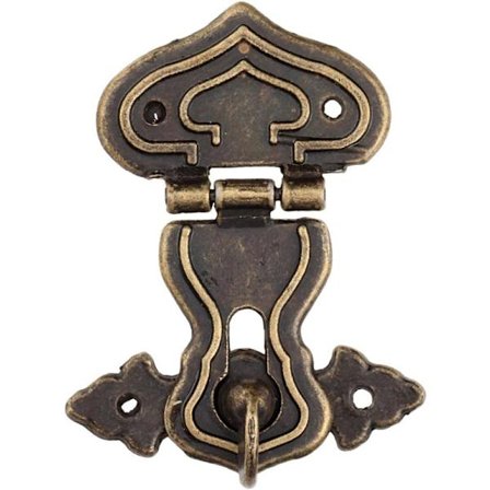 Spennebokslås 2 sett Låsbeslag Haken Metall Antikk Bronse 63X47Mm