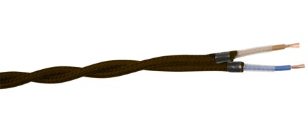 Gelia 4070910111 Tekstilkabel SKK, 2X0,75 tvunnet, 25 m Brun, Stikkontakter & kabler