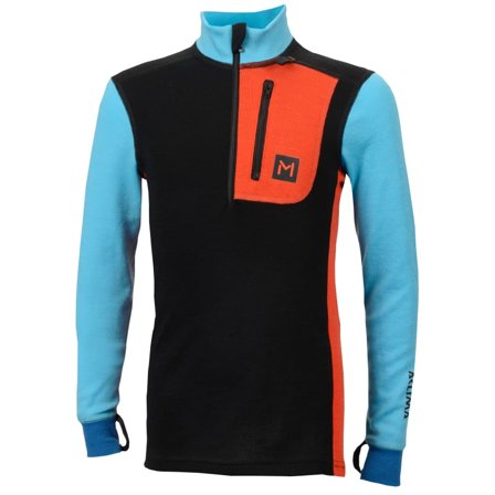 Aclima Lars Monsen Anárjohka Polo Junior Children base layer tops Black 140