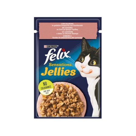 Purina Felix Sensations Jellies Gusto Salmone/Gamberetti Cibo