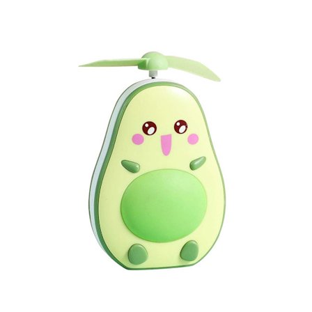 for Creative Avocado Mini Håndholdt Kompakt Spejl Kosmetisk Skønhed Makeup Rejse Ventilator LED Natlys USB Genopladeligt Legetøj