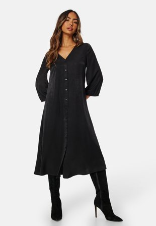 Happy Holly - Lyra Viscose Dress - Black - Kläder - - Bubbleroom