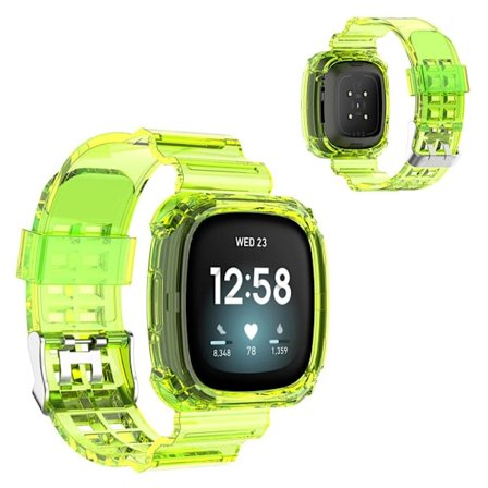 Fitbit Versa 3 / Sense transparent silikone rem - gul