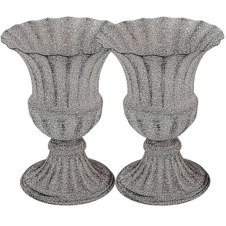 2 st Dekorativa Gravplats Blomkruka Urna Planteringskärl Järn Blomvas Utsökt Minnesvas