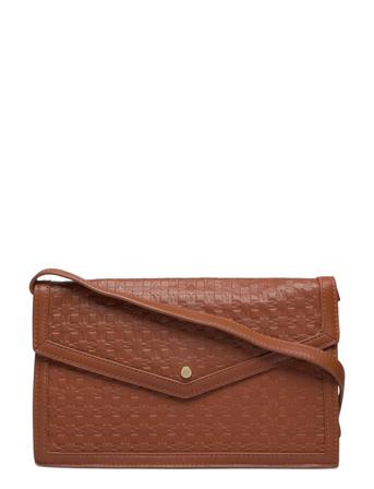 Leather Envelope Bag Bags Clutches Brun By Malina*Betinget Tilbud