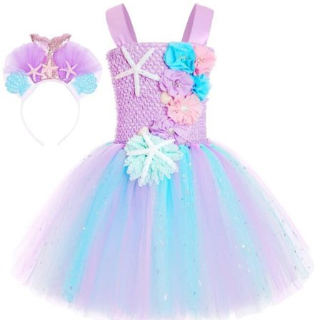 Glimtende Børnenes Farverige Pailletkjoler med Gratis Hårbånd