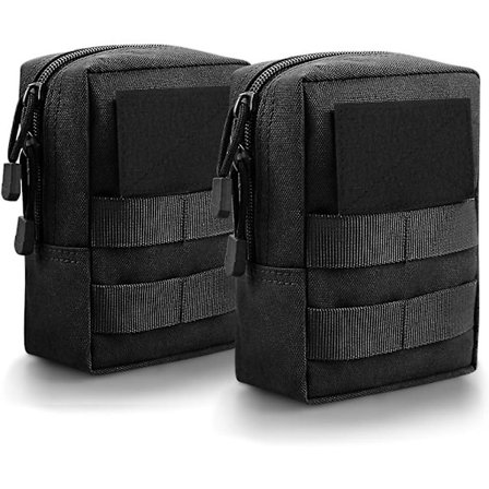 2 kpl Molle-taskuja - Taktiset vyötärölaukut D-rengaskoukuilla