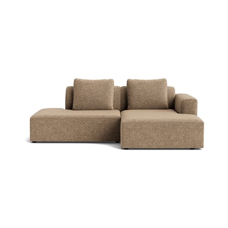 Como Lille Chaiselong Sofa, Højrevendt Open End - Anthology Mørk Beige - Inkl. 2 Puder - 226x155x83cm - Håndlavet Kvalitets Chaiselong Sofa