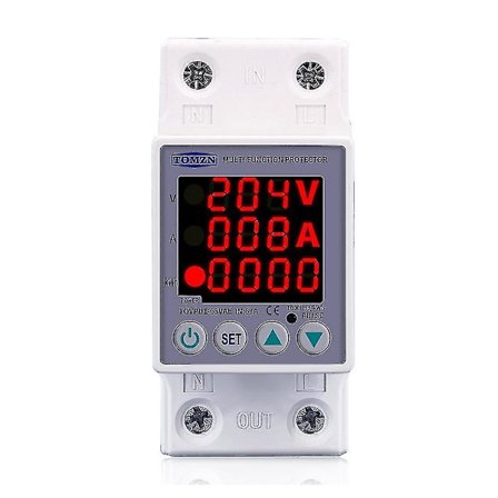 63a 230v 3i1 Din-skinne Justerbar Over og Under Spænding Beskyttelsesanordning Beskyttelsesrelæ Med Ov