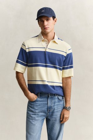 GANT Herren Gestreiftes Rugger (XL) Blau