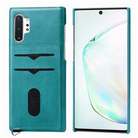 Elegant Skal med Kortfack - Samsung Galaxy Note10 Plus Havsgrön