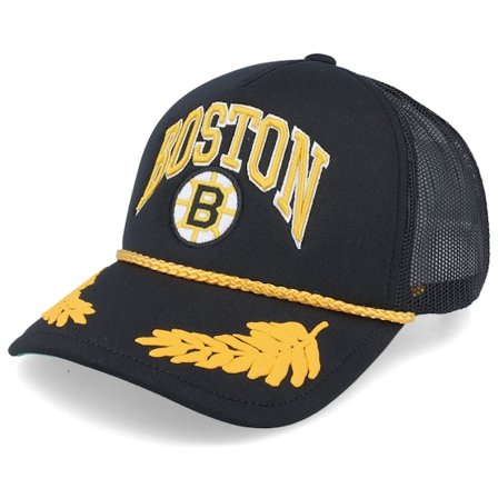 Mitchell & Ness - Boston Bruins Gold Leaf Hwc Black Trucker Trucker Black Cap - NHL @ Hatstore