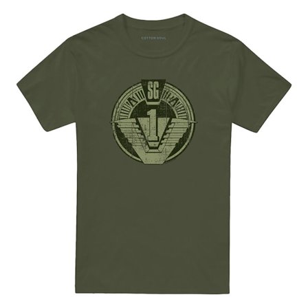 Stargate SG-1 Unisex Vuxen Distressed T-Shirt L Militärgrön