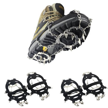 2 par Skridsikring/nitter til sko med 18 ståltænder/nitter (L)