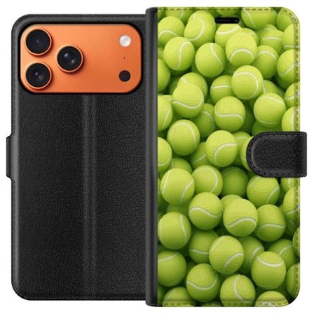 Kompatibel Tegnebogsetui til Apple Apple iPhone 17 Pro Max Mønster af grønne tennisbolde i høj detalje, sporty motiv med gentagende tekstur og stæ