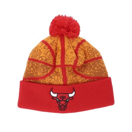 Outerstuff - NBA Punainen pom Beanie - Kids Chicago Bulls NBA Knit Beanie Red/Orange Pom @ Hatstore
