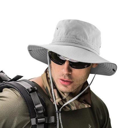 Kalastushattu leveälierinen aurinkosuojahalakki hengittävällä kalastajanhatulla Vaellushalakit Boonie-hatut miehille