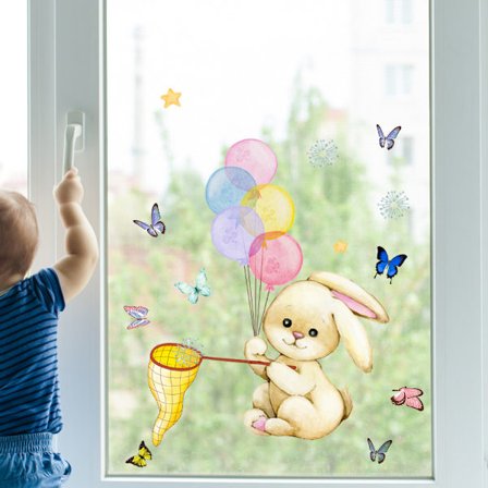 Vindusdekaler - 1 Fantastiske dekorative statiske ballongkanin-klistremerker for å forhindre at fugler kolliderer i vinduene dine