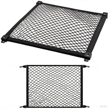 Tavaraverkko autoon 140x100cm teräksisellä karabiinikoukulla ABS-koukku joustava reuna yhteensopiva kattolaatikoiden kuorma-autojen tavaratilan 