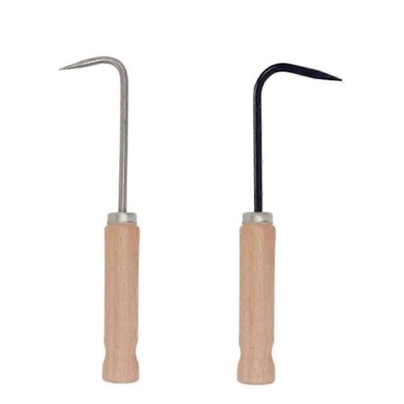 2 stk. rotfjerner med trehåndtak, manuell ugressfjerner i rustfritt stål for hage