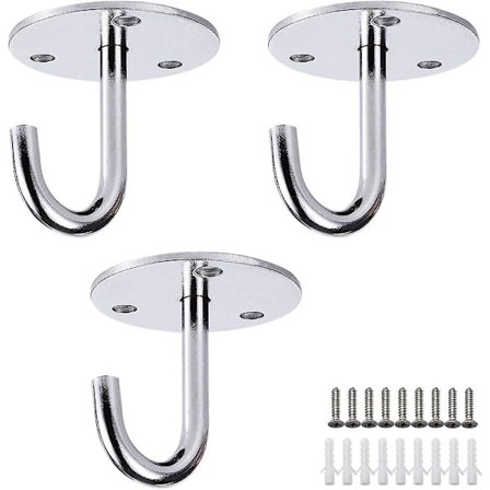 Loftskrog i rustfrit stål, kraftig, til montering i loftet, til ophængning af lamper, loftsventilator, planteopsats, myggenet, værktøj osv. 5,1*5,6 cm