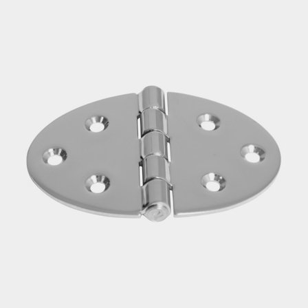 Dobradiça de escotilha Roca, 90 x 62 mm, com eixo de dobradiça centralizado, aço inoxidável AISI 316