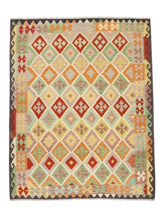 Hand Woven Kilim Afghan Old Style Rug 204X246 Wool Orange/Brown