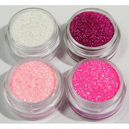 4 finkornet glitter rosa drøm