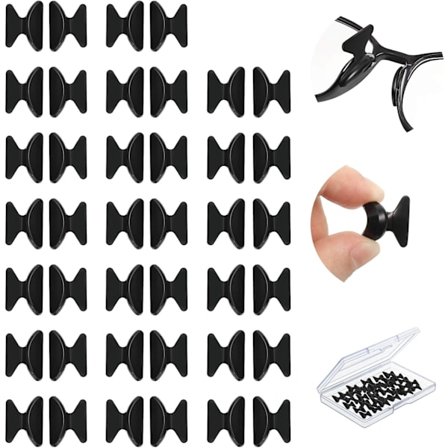 (Svart) 20 Par 2,5 mm Glasögon Näsdynor Fjäril Silikon Nos