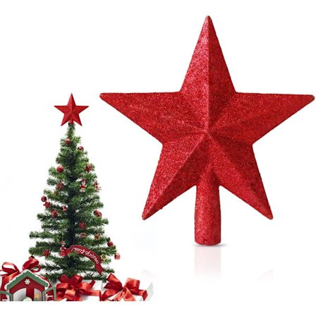 Röd Julstjärna Dekoration 20cm Plast Julgransdekoration