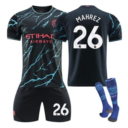 Manchester Cityn vieraspelipaitasetti 23-24 Haaland numerolla 9 no.26 with socks 26(140-150cm)