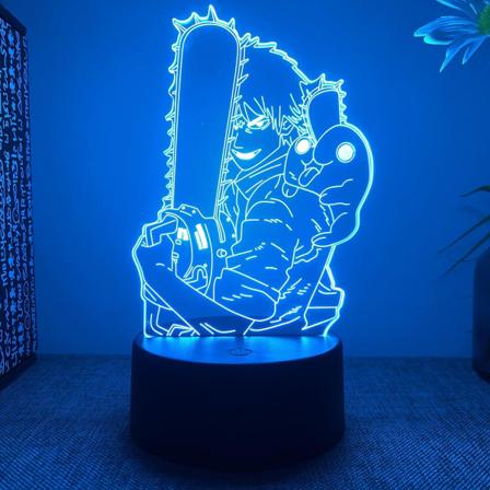 Anime Chainsaw Man 3D Night Light til børn AKI Hayakawa Mang