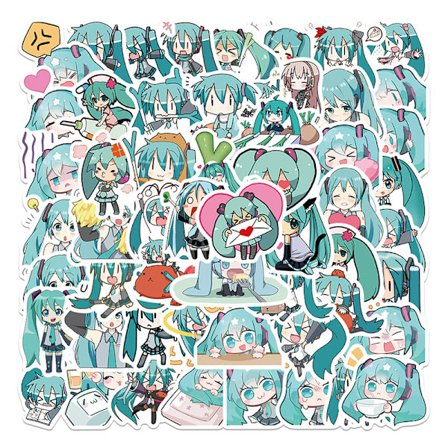 65 stk Tegneserie Hatsune Miku Graffiti Klistremerker Gitar Koffert La