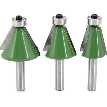 3 st 8 mm skaft försänkare och fasfräs, 15 grader 22,5 grader 30 grader fas och fasbit set träbearbetning fräsverktyg män verktyg