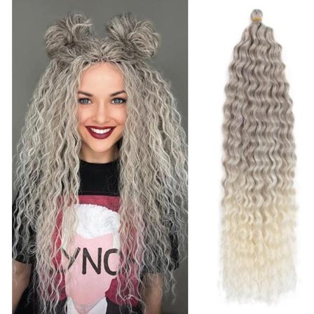 Deep Twist Crochet Hair Water Wave Twist Hårbuntar Syntetisk lockigt flätning 22 tum 3-pack