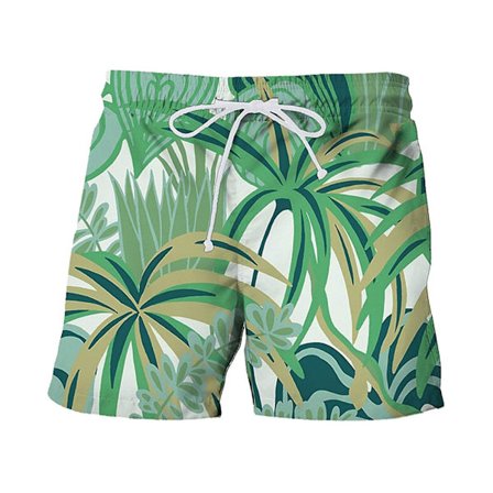 Herrshorts Bomull Lediga Trunkar Hawaiianska Sommar Strandbyxor Boardshorts Vida Ben Elastisk Midja Dragsko Växtshorts