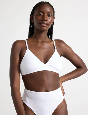 Lindex Bra Soft Bra Carin Cotton - White - M