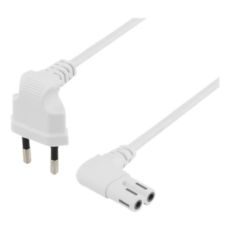 Outlet cable 5m angled CEE 7/16 to angled IEC 60320 C7white
