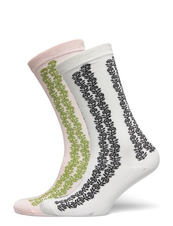 Teila Visca Sock 2 Pack Lingerie Socks Regular Socks White Becksöndergaard