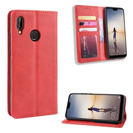 Bofink Vintage Huawei P20 Lite etui - Rød