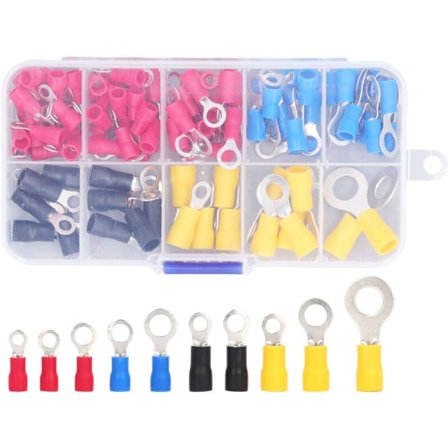 102 st Isolerade Ringkabelskor 10 Olika Specifikationer Flamskyddade Trådkontakter Sortimentslåda, DUBUNS