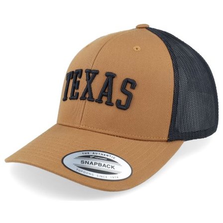 Iconic - Brun trucker Keps - Texas 3d Retro 2 Tone Caramel/Black Trucker @ Hatstore