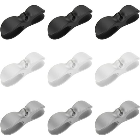 Svart, hvit, grå - 9 stk selvklebende små apparatkabler