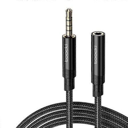 TOOCKI TQ-X41 Lydforlengelseskabel 2m 4 Seksjoner 3.5mm Stereo Jack Hann til Hunn Kabel - Svart
