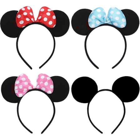 4 st Mickey Mouse-öron pannband Nyhet Tillbehör Semesterfest Födelsedagsfest Cosplay Tillbehör för Vuxna/Barn