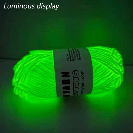 IG 2 Rullar Glow in The Dark Garn för Virkning, 50m per rulle Luminous Fluorescein