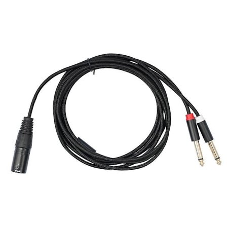 XLR Han til Dobbelt 6,35 mm Stik Audio Mikrofonkabel Mikrofonkabel Adapter Y-Type Splitter 2m