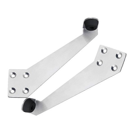 Overhead Dørstopper 90 Grader Rustfrit Stål Dørstopper med Buffer Gummistopper til Entrédør eller Svingdør (Venstre Højre)
