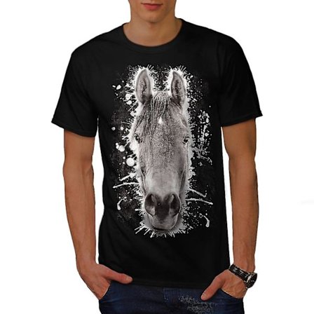 Horse Face Nature Men Blackt-shirt
