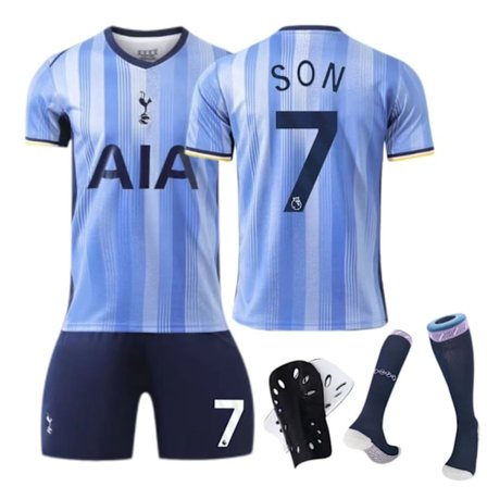 24-25 Tottenham Hotspur Away Kit No. 7 Son Heung-min 17 Romero Børne- og voksenfodboldtrøje - No. 7 med sokker + beskyttelsesudstyr